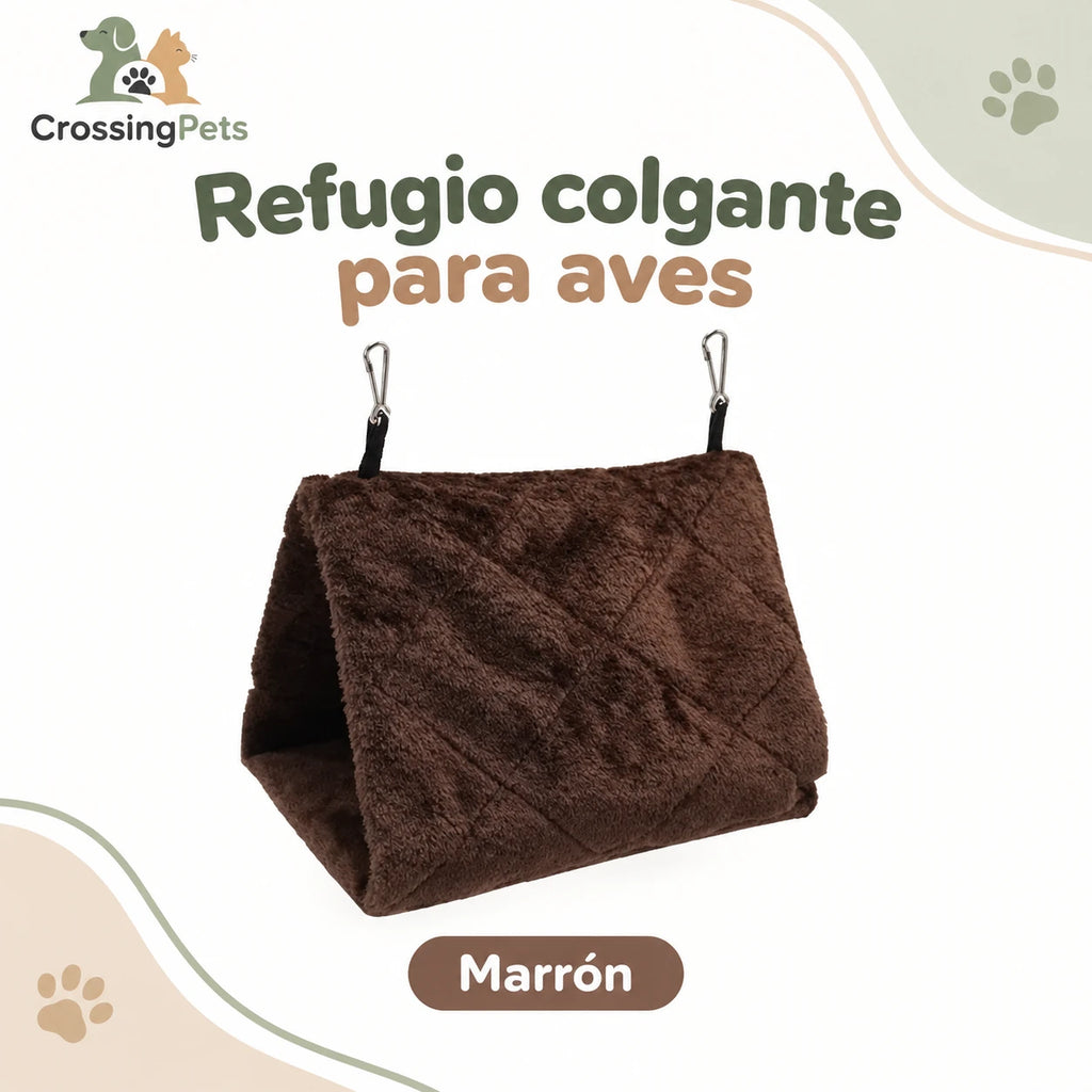 Refugio triangular colgante de tela para aves — CrossingPets · imagen 1
