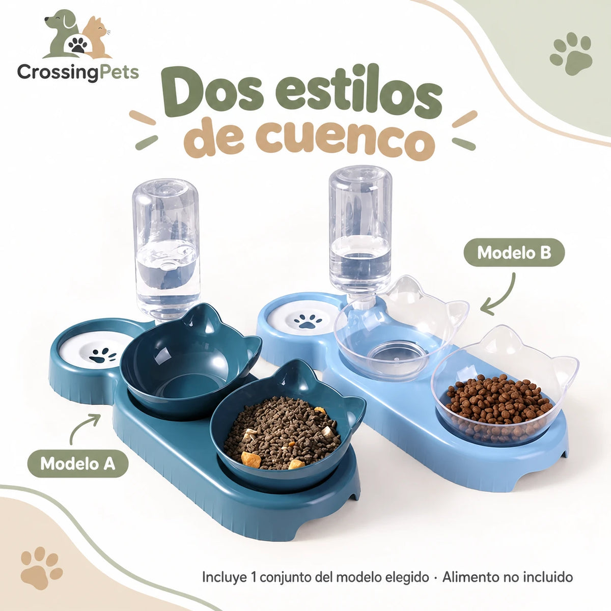 Comedero con bebedero de depósito para gatos — CrossingPets · imagen 16