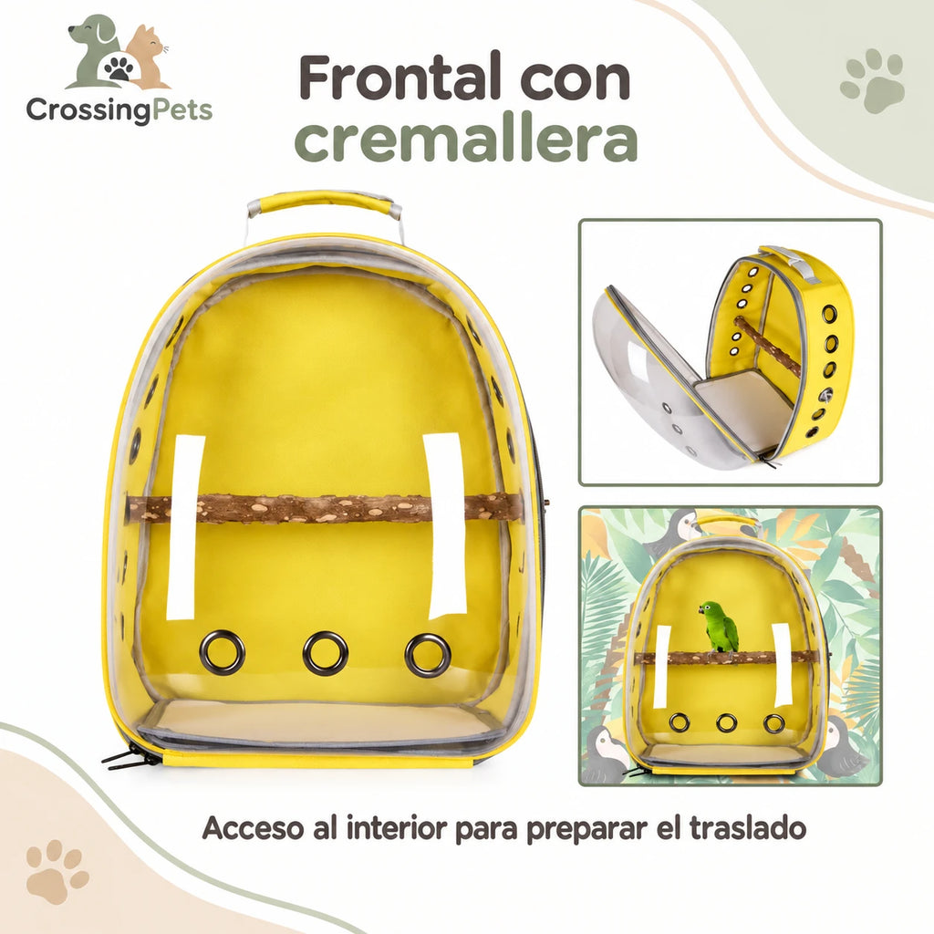 Mochila transportadora transparente para aves — CrossingPets · imagen 11