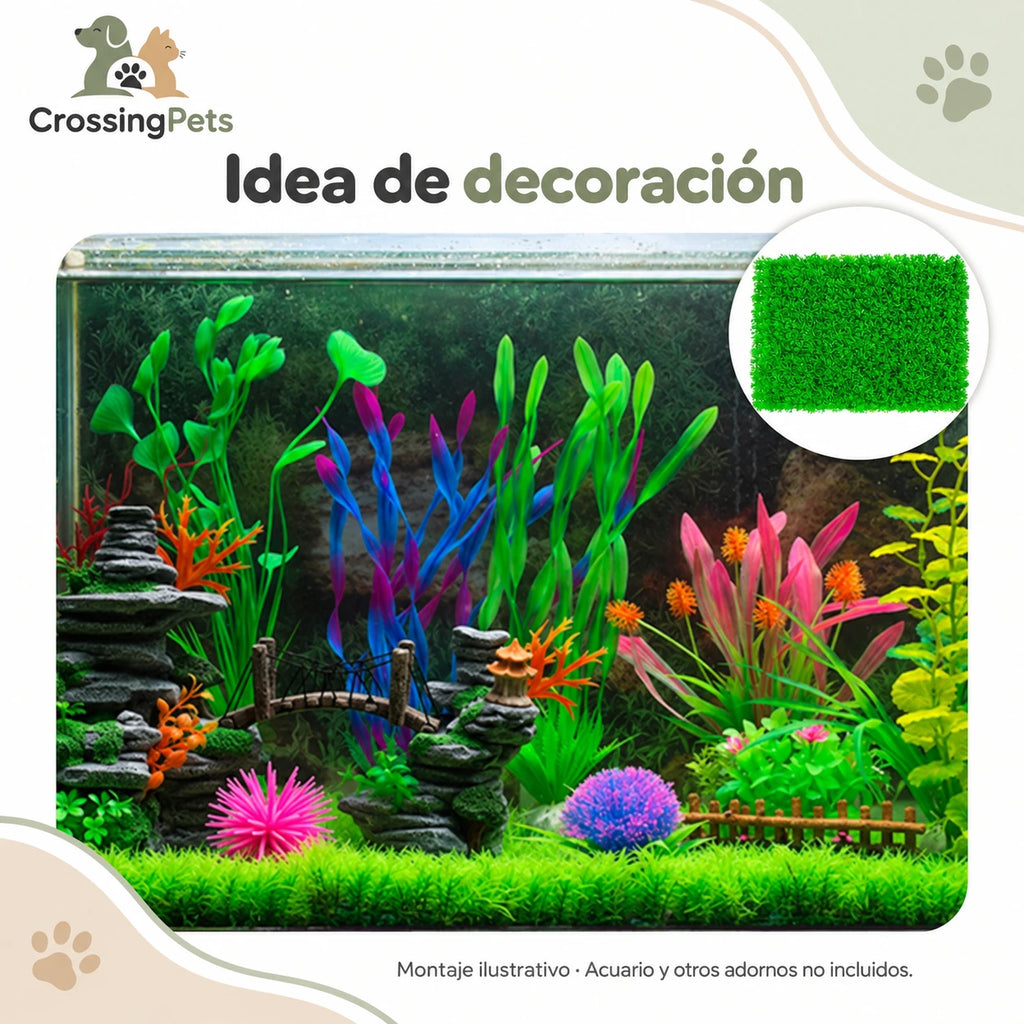 Alfombrilla de césped artificial para acuario · 30 × 40 cm — CrossingPets · imagen 3