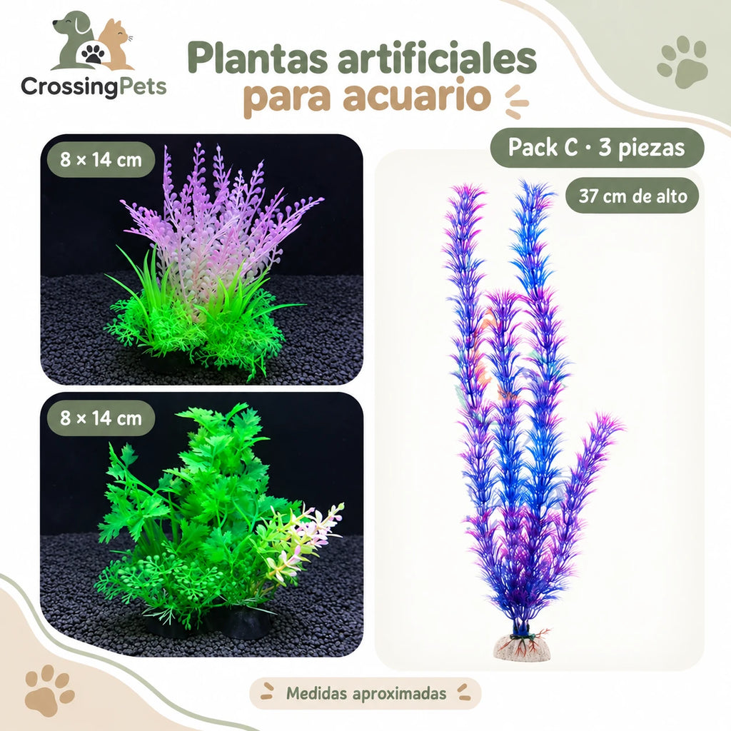 Plantas artificiales para acuario · Modelos sueltos y packs — CrossingPets · imagen 1