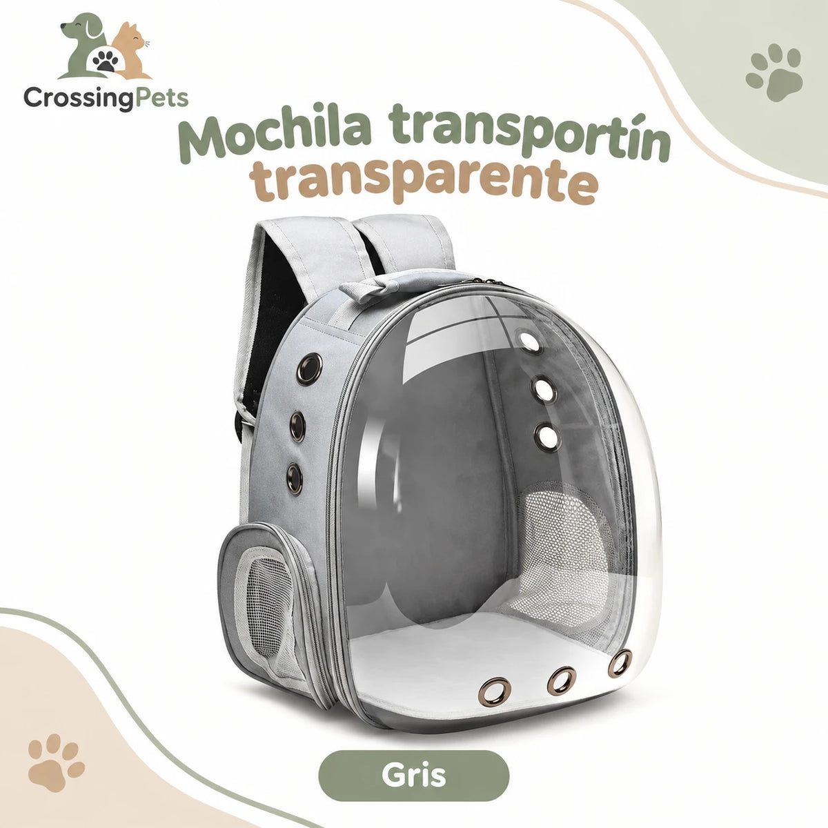 Mochila transportín con frontal transparente — CrossingPets · imagen 2