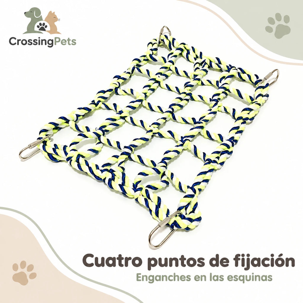 Red de cuerda trenzada para aves de 28 × 20 cm — CrossingPets · imagen 6