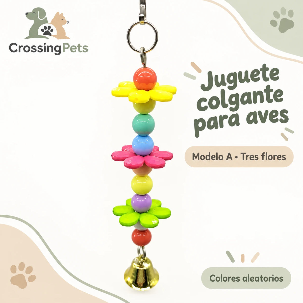 Juguete colgante con campana para aves — CrossingPets · imagen 2