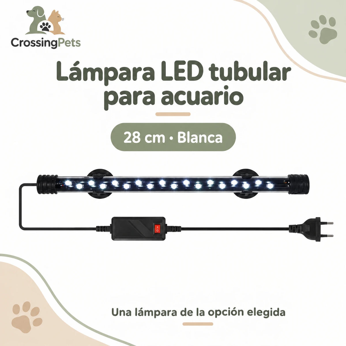 Lámpara LED tubular para acuario con ventosas · de 18 a 58 cm — CrossingPets · imagen 4