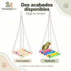 Columpio de madera con cuentas y cadenas para aves — CrossingPets · imagen 3