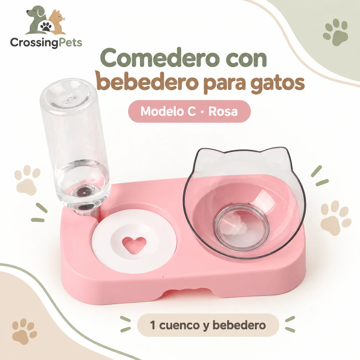 Comedero con bebedero de depósito para gatos — CrossingPets · imagen 10
