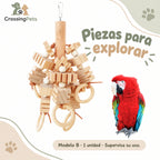 Juguete colgante de texturas y madera para aves — CrossingPets · imagen 6