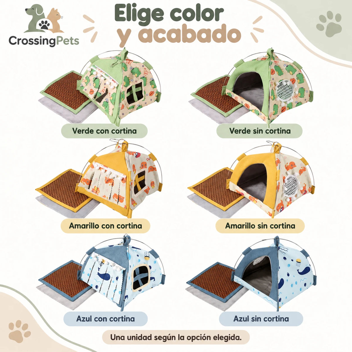 Refugio de tela para aves con opciones de cortina — CrossingPets · imagen 4