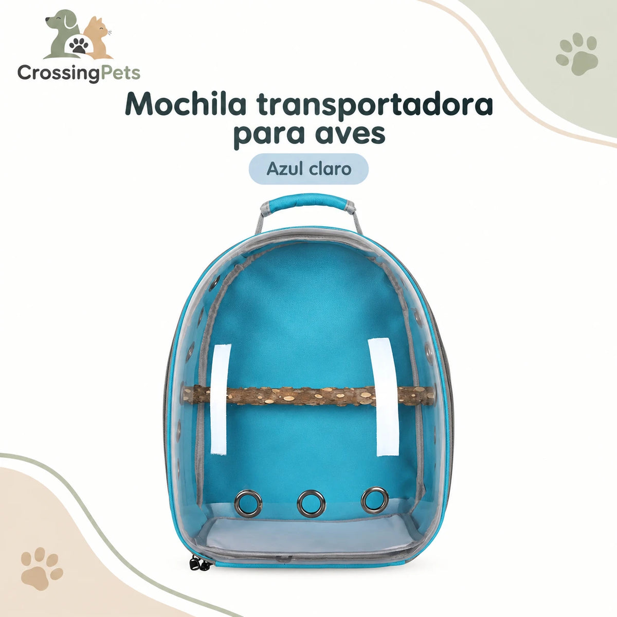 Mochila transportadora transparente para aves — CrossingPets · imagen 3