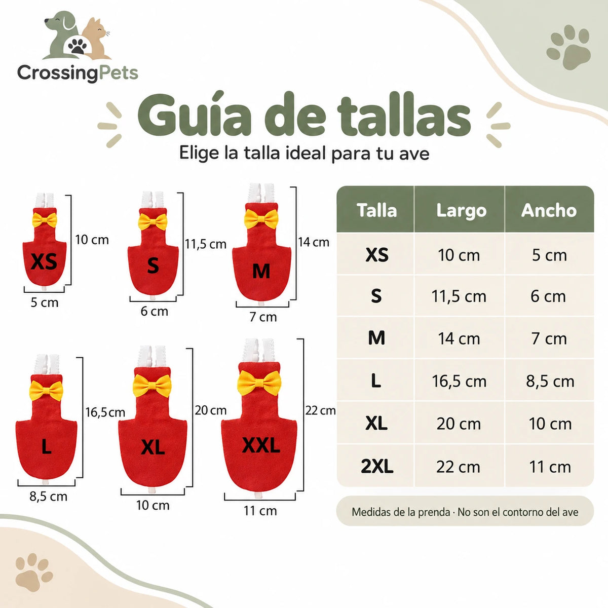 Pañal de tela con pajarita para aves — CrossingPets · imagen 13