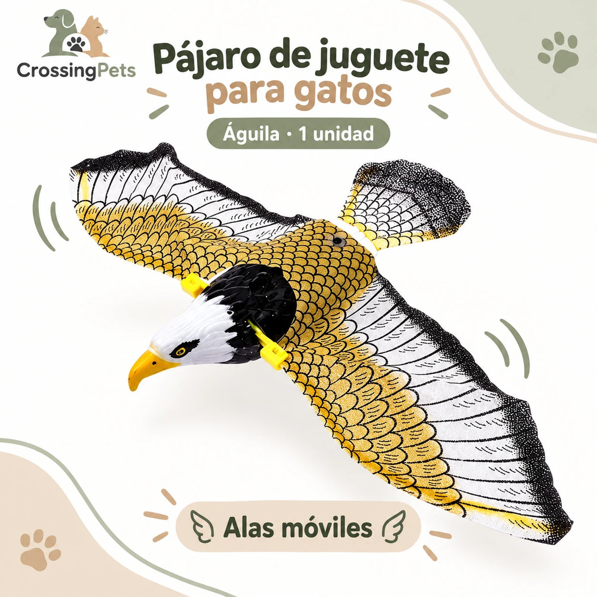 Pájaro colgante con alas móviles para gatos — CrossingPets · imagen 2