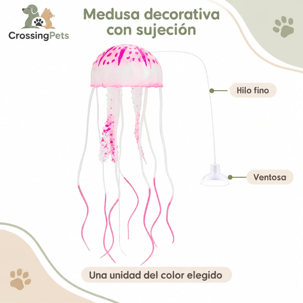 Medusa decorativa fluorescente para acuario · 6 colores — CrossingPets · imagen 10