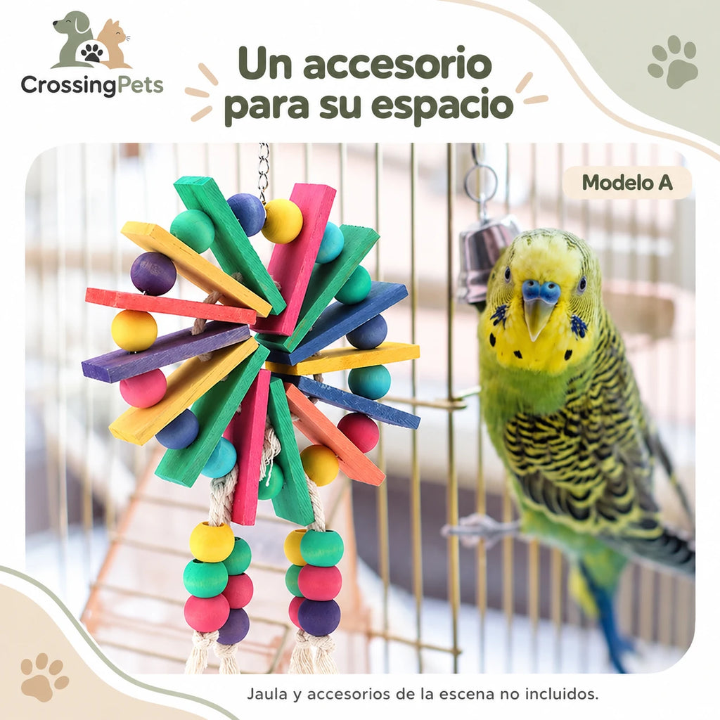 Juguetes colgantes para aves: pack y modelos individuales — CrossingPets · imagen 11