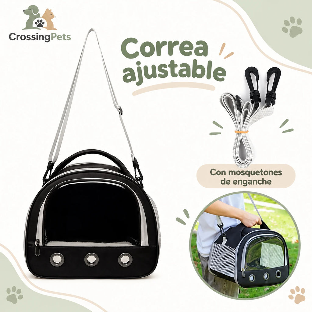 Bolso transportín con ventana frontal y correa — CrossingPets · imagen 7