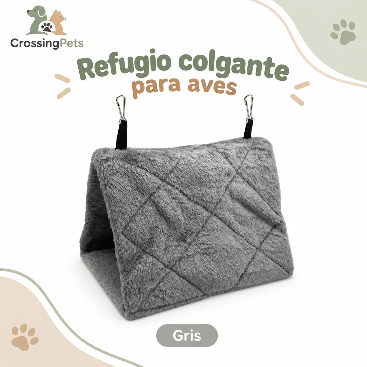 Refugio triangular colgante de tela para aves — CrossingPets · imagen 2