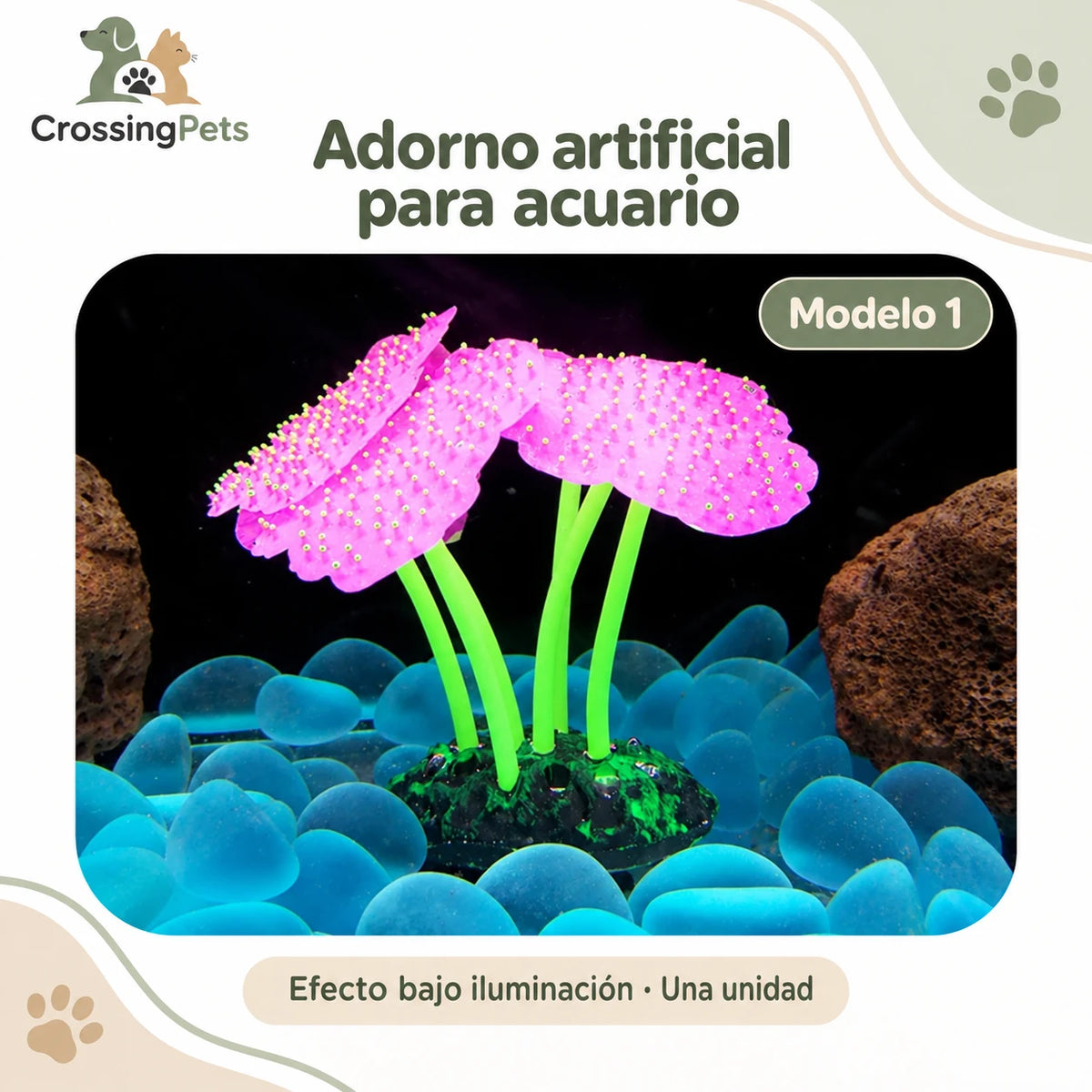 Adornos y plantas artificiales para acuario · 56 modelos — CrossingPets · imagen 1