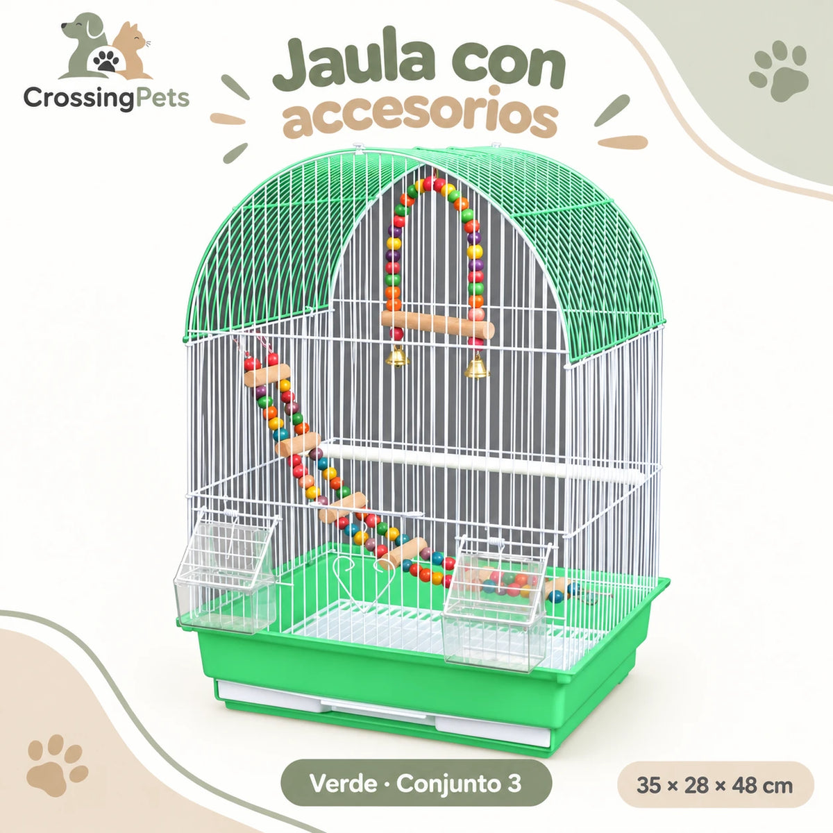 Jaula compacta para aves con accesorios — CrossingPets · imagen 2