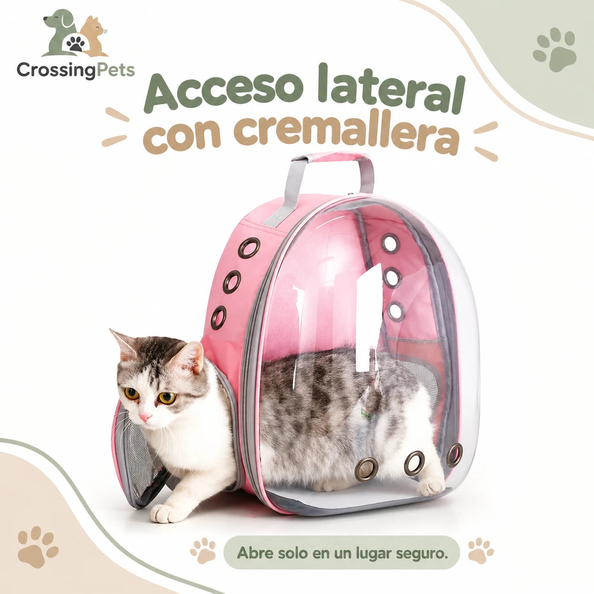 Mochila transportín con frontal transparente — CrossingPets · imagen 7