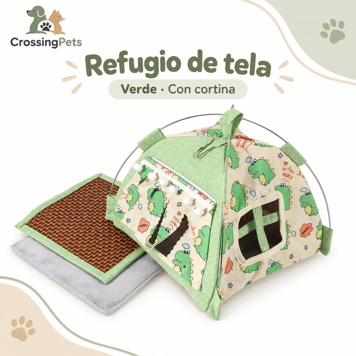 Refugio de tela para aves con opciones de cortina — CrossingPets · imagen 8