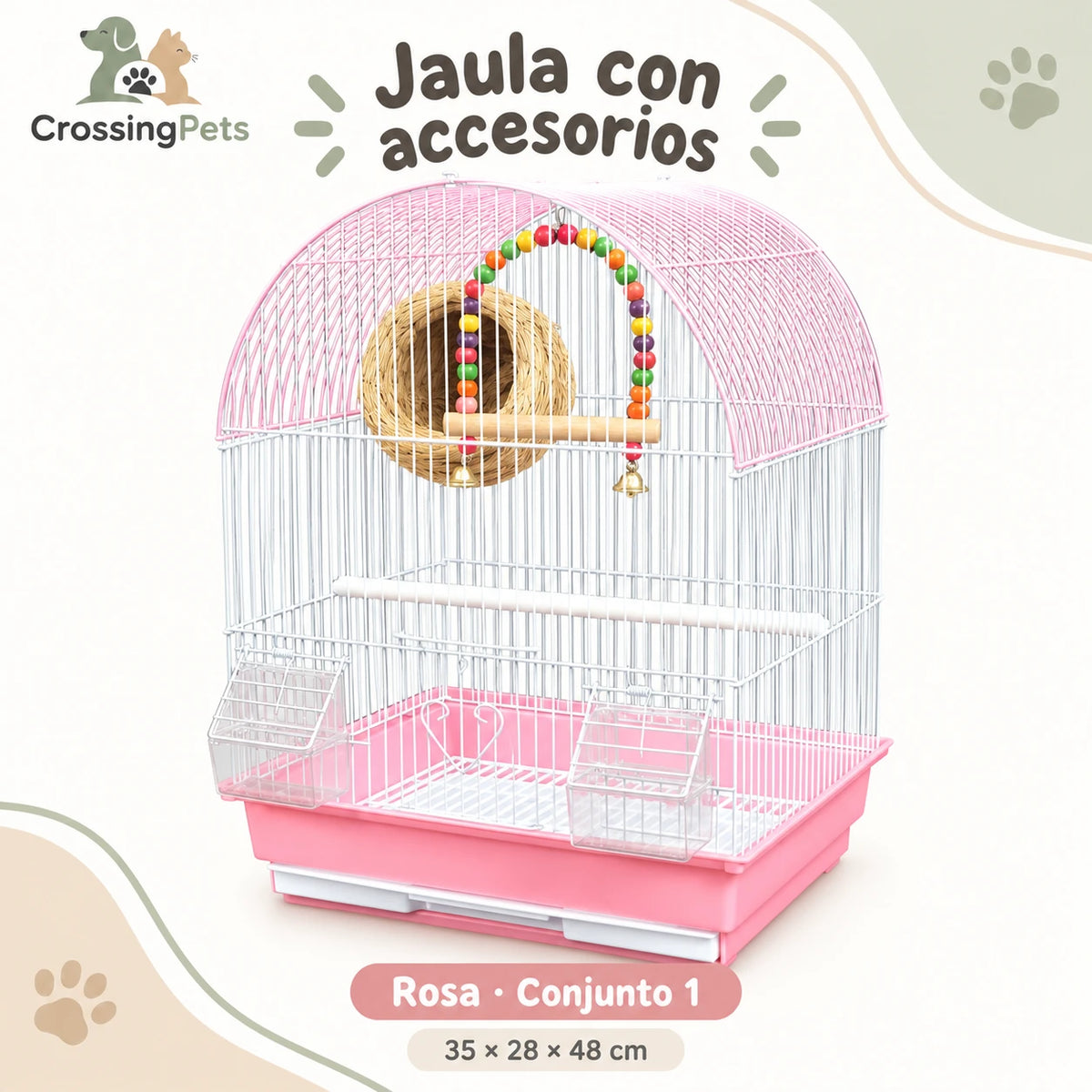 Jaula compacta para aves con accesorios — CrossingPets · imagen 11