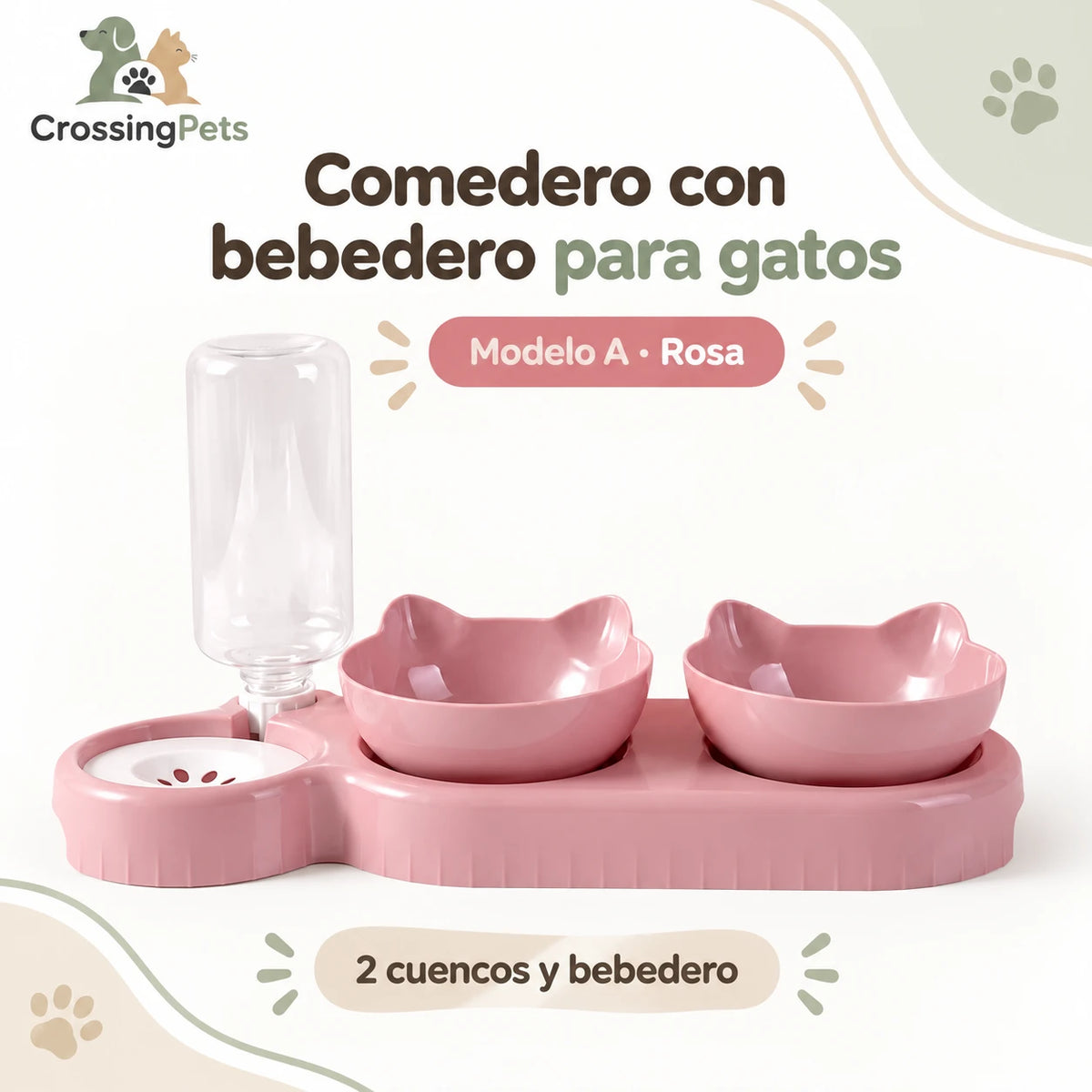 Comedero con bebedero de depósito para gatos — CrossingPets · imagen 6