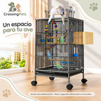 Jaula para aves con ruedas y posadero superior — CrossingPets · imagen 5
