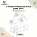 Comedero transparente para aves con ventosas — CrossingPets · imagen 1