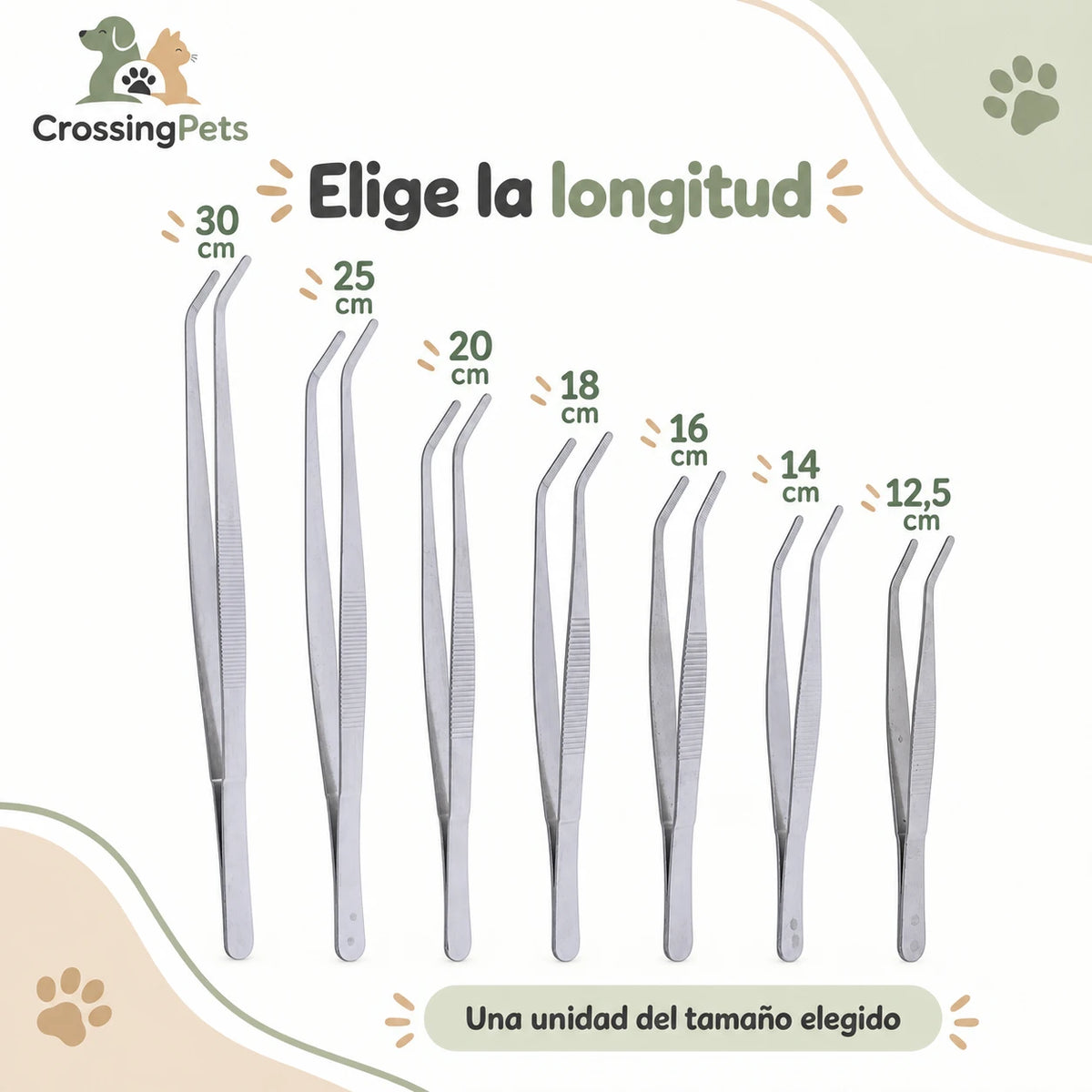 Pinzas curvas de acero inoxidable para acuario · de 12,5 a 30 cm — CrossingPets · imagen 8