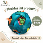 Bolas trenzadas con papel para aves · Pack de 3 — CrossingPets · imagen 6
