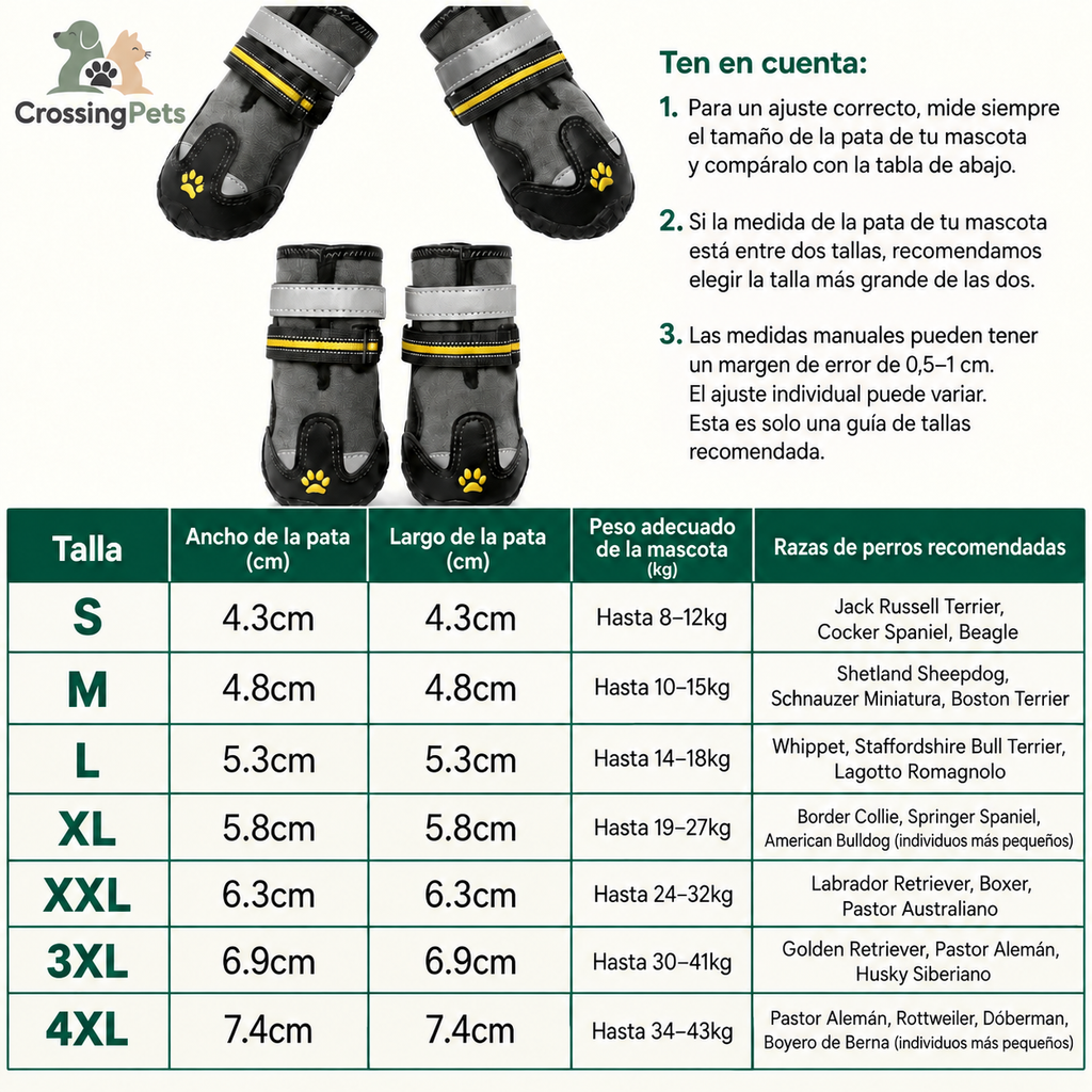 SnowGrip waterproof dog shoes (reflective) — image 4 — CrossingPets