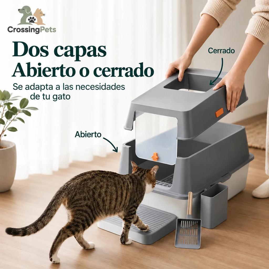 CrossingPets SteelBox litter box — image 2, information in Spanish