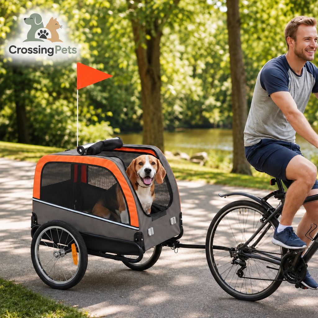 Paseo en bicicleta con remolque PawHut — CrossingPets