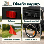 Reflector, correa, bandera y rueda del remolque — CrossingPets