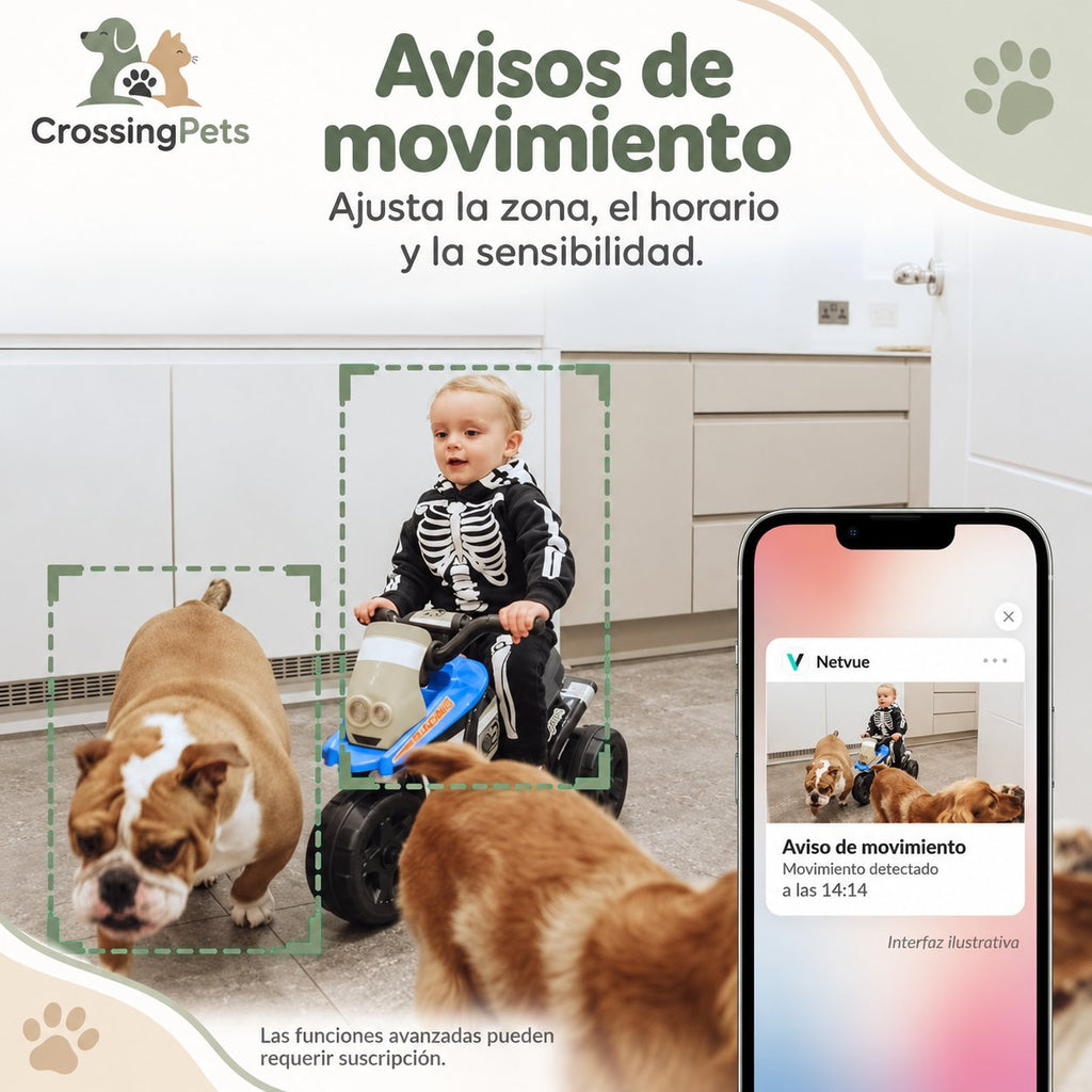 Cámara interior Netvue para mascotas con Wi-Fi y audio bidireccional — CrossingPets · imagen 2