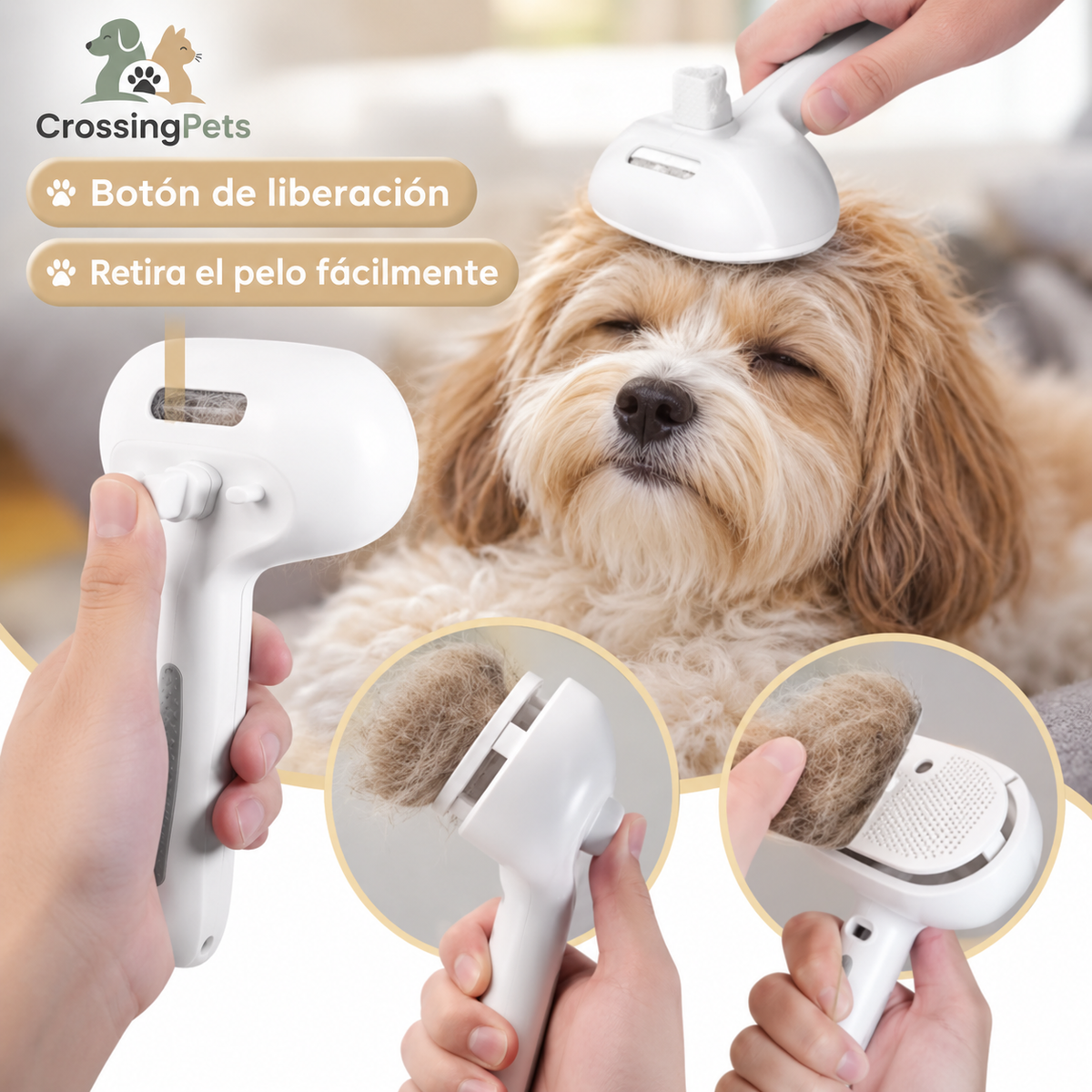 Cepillo de vapor para perros y  gatos