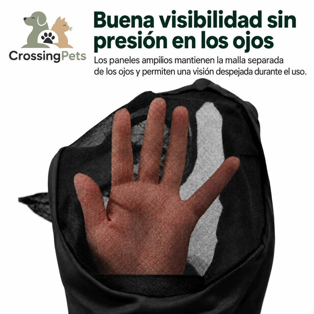 Pferdemaske mit Ohrenschutz CrossingPets — Bild 11 mit spanischem Text