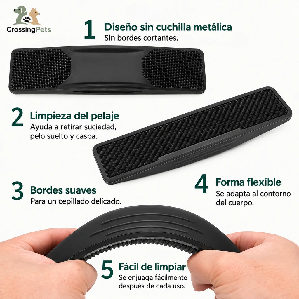 Pack de 2 cuchillas para muda de pelo para caballos CrossingPets — imagen 3 en español