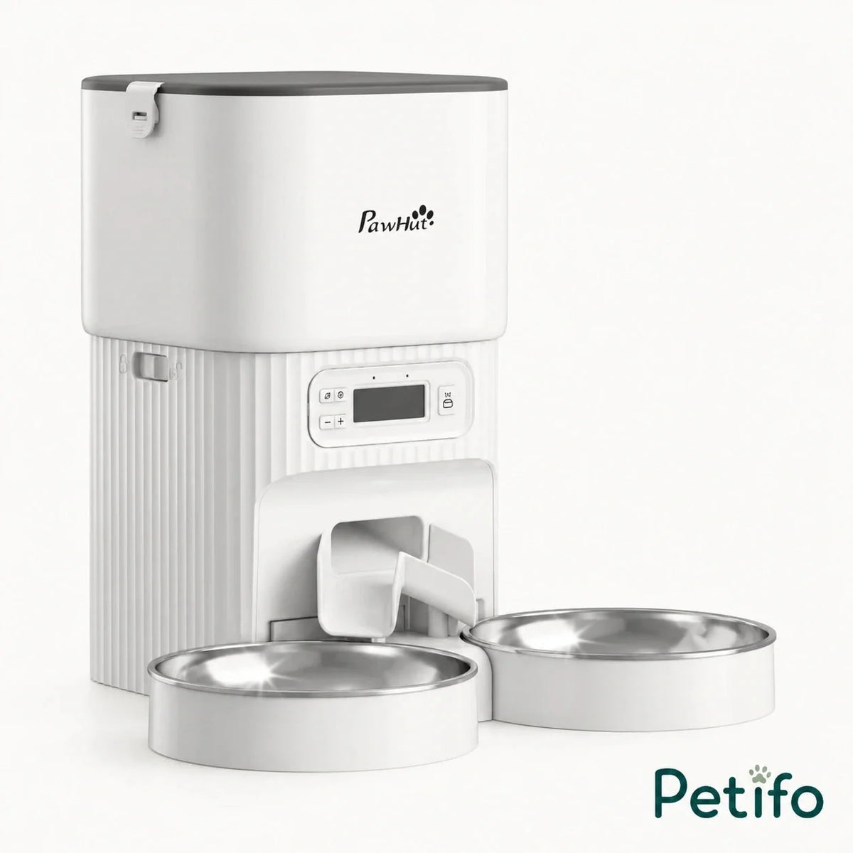 PawHut automatischer 4-L-Futterautomat mit zwei Näpfen