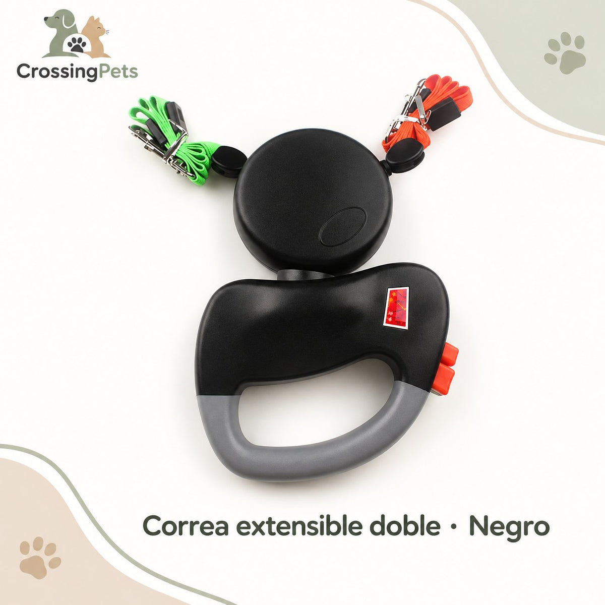Correa extensible doble para dos perros · 3 m — CrossingPets · imagen 3