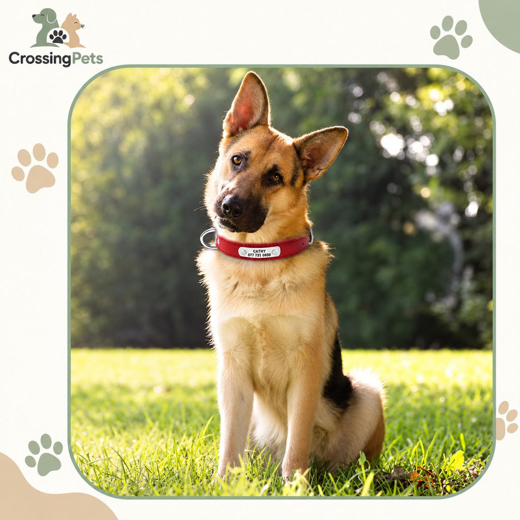Collar de cuero personalizado con placa — CrossingPets · imagen 14
