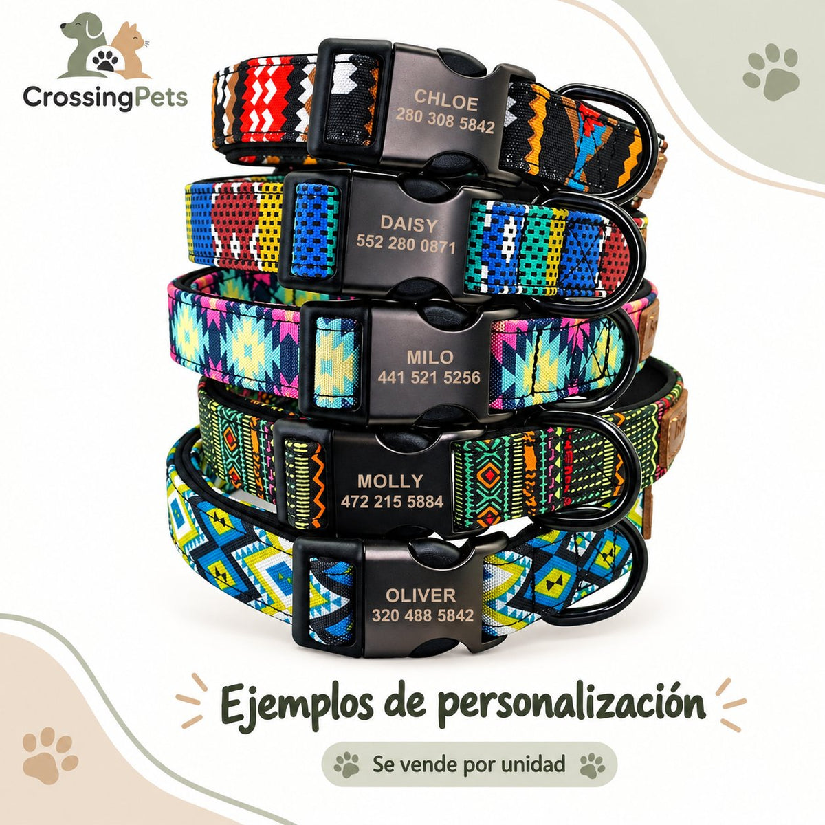 Collar estampado Groovy personalizado — CrossingPets · imagen 8
