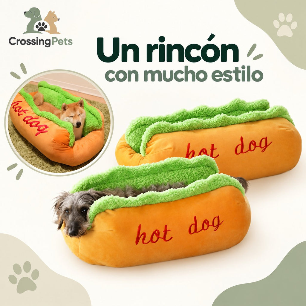 Cama para perros con forma de perrito caliente — CrossingPets · imagen 4