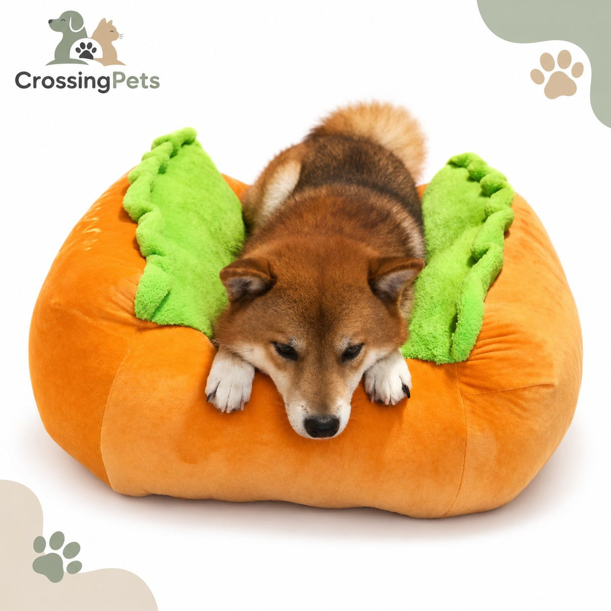 Cama para perros con forma de perrito caliente — CrossingPets · imagen 1