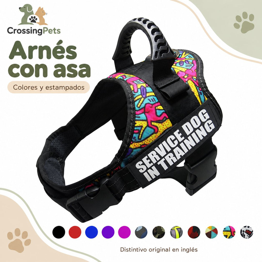 Arnés con asa y distintivo de perro en entrenamiento — CrossingPets · imagen 14