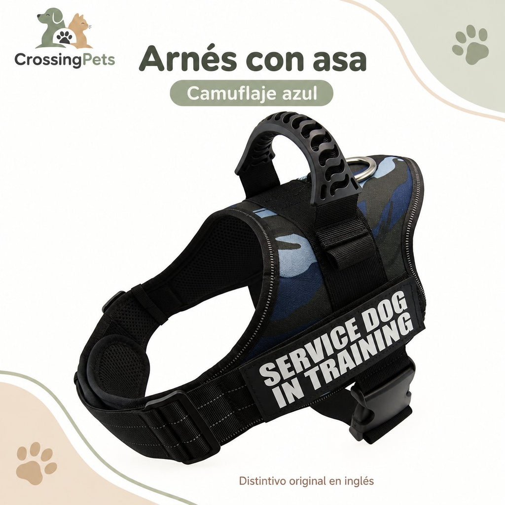 Arnés con asa y distintivo de perro en entrenamiento — CrossingPets · imagen 1