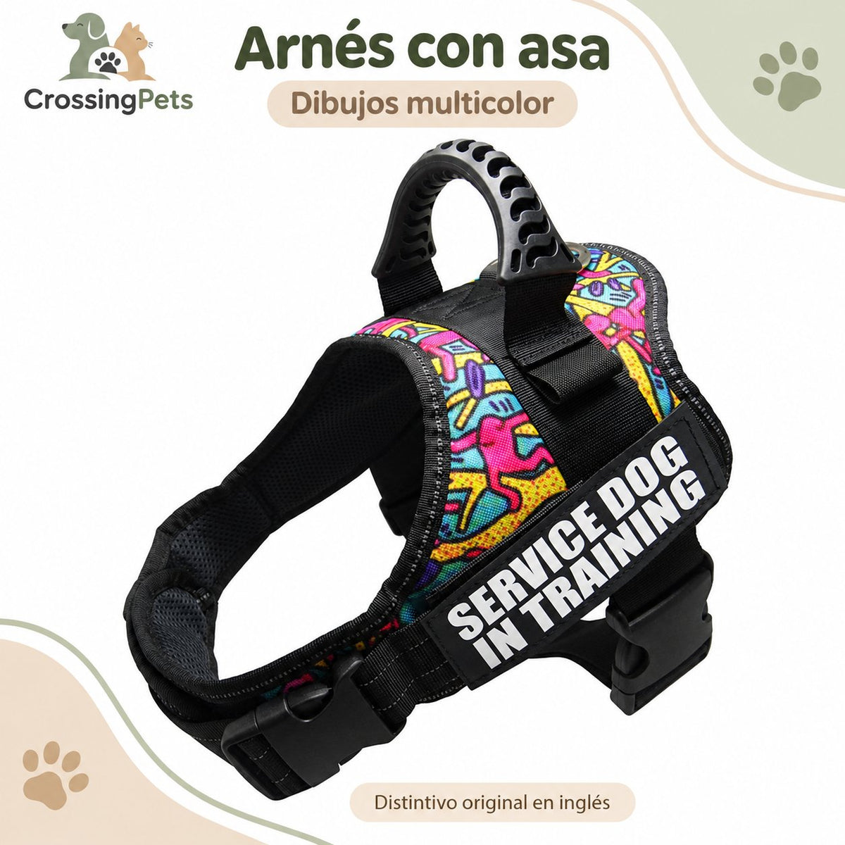 Arnés con asa y distintivo de perro en entrenamiento — CrossingPets · imagen 5