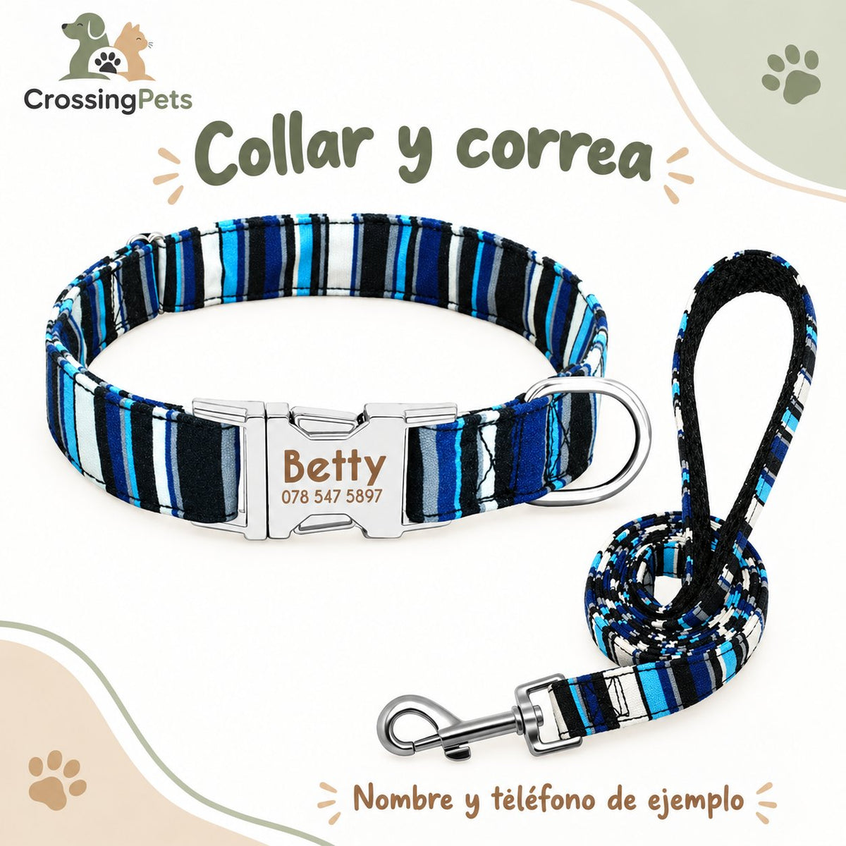Collar personalizado con placa y correa opcional — CrossingPets · imagen 10