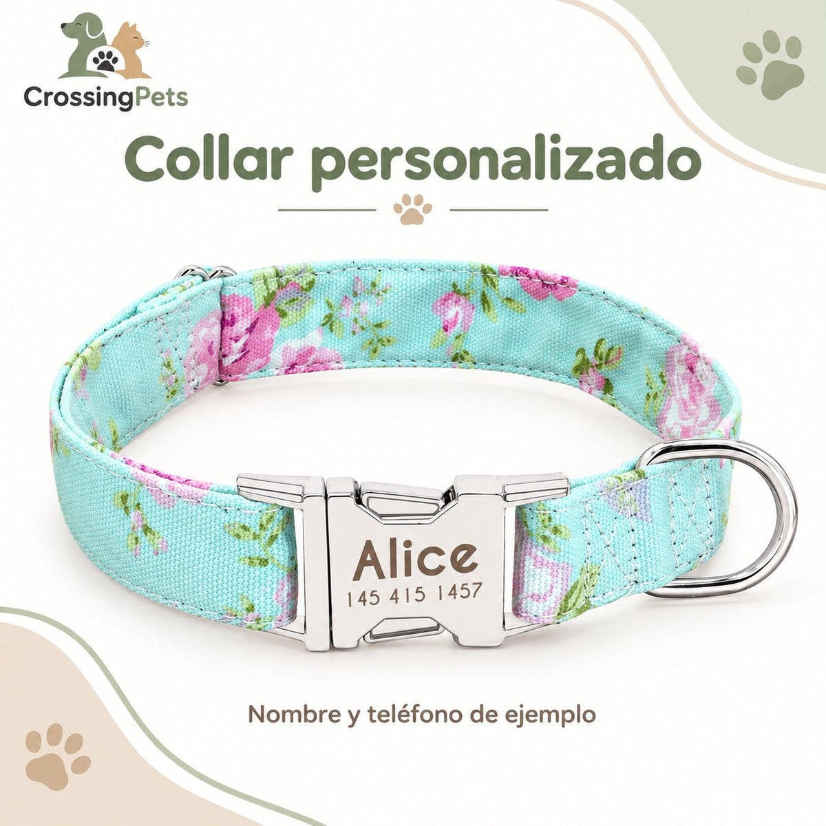 Collar personalizado con placa y correa opcional — CrossingPets · imagen 2