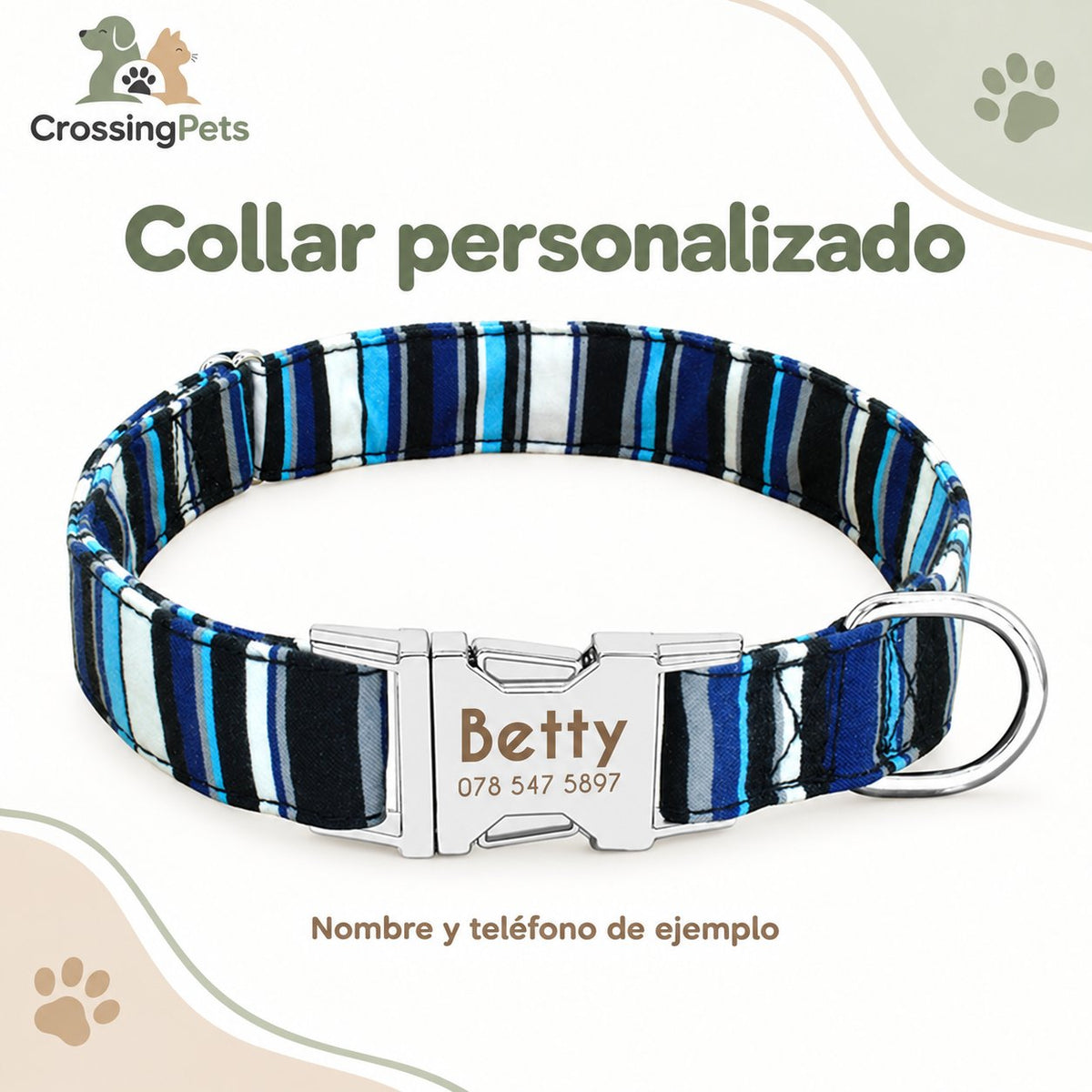 Collar personalizado con placa y correa opcional — CrossingPets · imagen 5